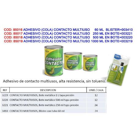 UNECOL ADHESIVO (COLA) CONTACTO MULTIUSO   500 ML EN BOTE 003220