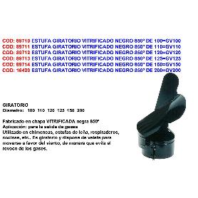 ESTUFA GIRATORIO VITRIFICADO NEGRO 850º DE 150 GV150