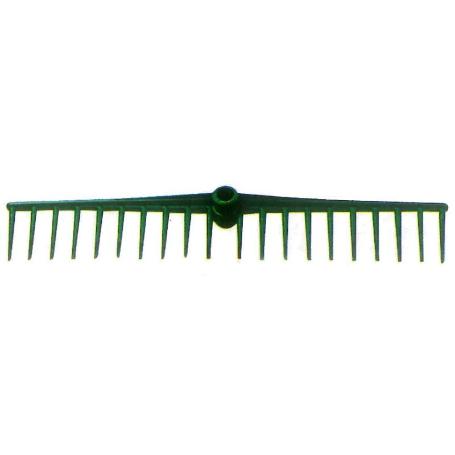 RASTRILLO RECTO PLASTICO VERDE 20 PUAS SIN MANGO MG2134