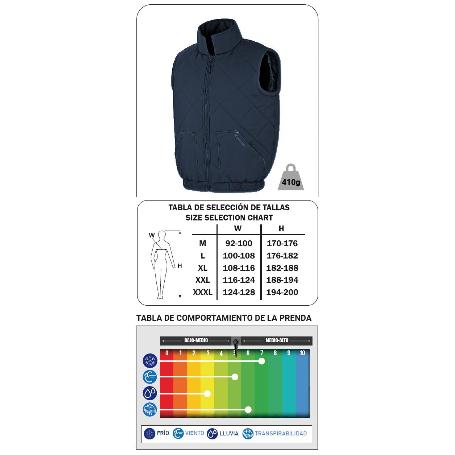 MARCA ROPA FRIO CHALECO ROMBOS BALDE AZUL MARIN XXXL 288VERAXXXL
