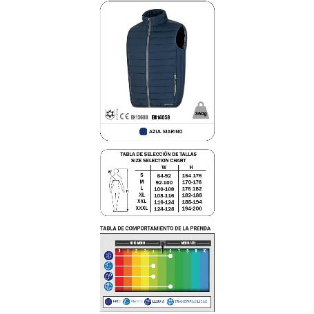MARCA FINSTOCK ROPA FRIO CHALECO PLUMAS LOKI MARINO S 288VTPS