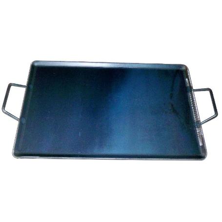 PLANCHA ASAR ACERO 4 MM CON 2 ASAS DE METAL 33 X 25