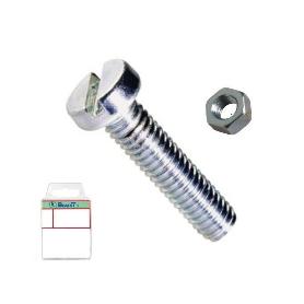 BLISTER TORNILLO ROSCA METAL DIN 84 CON TUERCA CINCADO METRICA M-6 LARGO 40MM