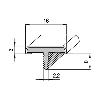PERFIL T LAREDO 16MM 3M. PLATA MATE  EMBELLECEDOR PARA PUERTAS Y MUEBLES. (CAJA 100)