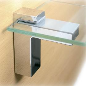 GACELA SOPORTE ESTANTE PARA CRISTAL Y MADERA. REGULABLE DE 0 A 40MM. ELEGIR ACABADO.