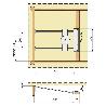 MECANISMO GUIADOR OCULTO L525 PARA ALA MESA  PARA TRAVESAÑO DE MADERA.