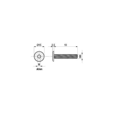 TORNILLO EMBELLECEDOR CEGAS CABEZA PLANA ALLEN M6/M8 NÍQUEL. ELEGIR LARGO. LARGO 45MM DIÁMETRO 6MM