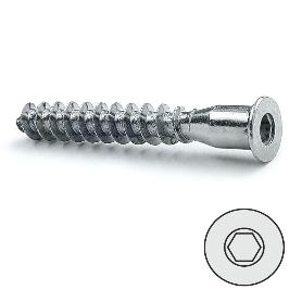 TORNILLO AUTORROSCANTE ROSCA MADERA, ALLEN ZINCADO 5-50 CABEZA PLANA CON PUNTA (CAJA 100)