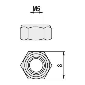TUERCA HEXAGONAL AUTOBLOCANTE DIN 985 INOXIDABLE METRICA M-16
