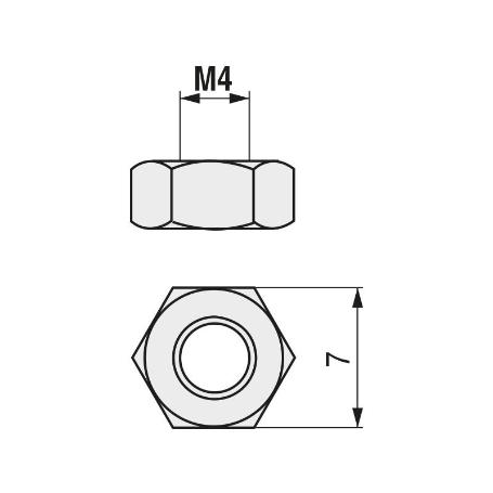 TUERCA HEXAGONAL DIN 934 INOXIDABLE A2 METRICA M-8