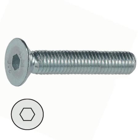 TORNILLO ROSCA METAL ALLEN DIN 7991 ZINC METRICA M-8 LARGO 55MM
