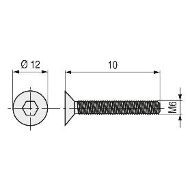 TORNILLO ROSCA METAL ALLEN DIN 7991 ZINC METRICA M-5 LARGO 10MM (CAJA 1000)