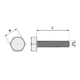 TORNILLO CABEZA HEXAGONAL DIN 933  ZI METRICA M-5 LARGO 35MM