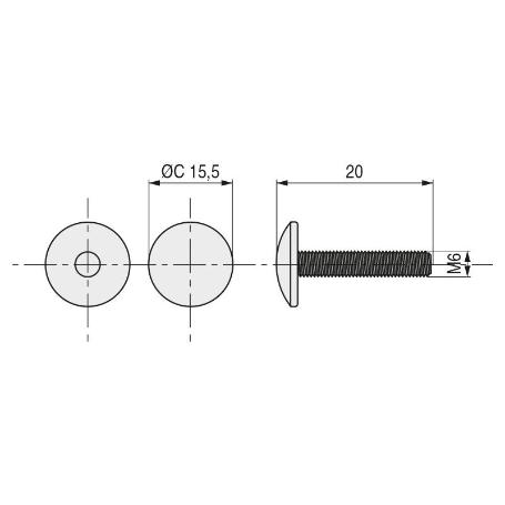 TORNILLO DIN 603 ROSCA TOTAL METRICA M-8 LARGO 60MM