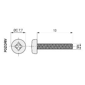 TORNILLO ROSCA METAL CABEZA ALOMADA DIN METRICA M-6 LARGO 16MM (CAJA 500)