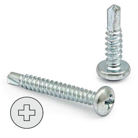 TORNILLO BROCA  ROSCA CHAPA CABEZA REDON LARG.R/CHAPA 32MM Ø ROSCA CHAPA 4.2MM (CAJA 200)