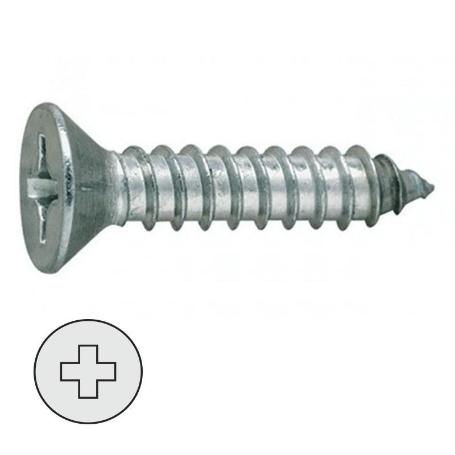 TORNILLO ROSCA CHAPA CABEZA PLANA DIN 79 LARG.R/CHAPA 25MM Ø ROSCA CHAPA 4.2MM (CAJA 1000)