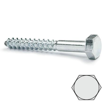 TIRAFONDO CABEZA HEXAGONAL DIN 571 ZINCADO 5-30 LARGO 70MM DIÁMETRO 8MM (CAJA 100)