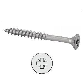 TORNILLO MADERA CABEZA PLANA POZIDRIV 5-80 +++ ROSCA PARCIAL (CAJA 200)