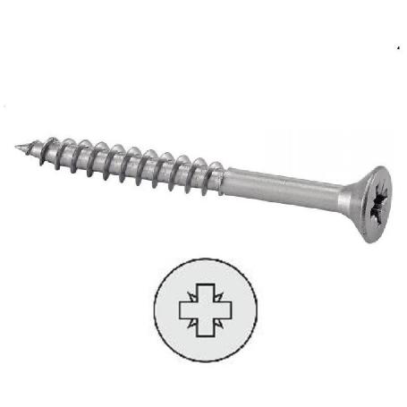 TORNILLO MADERA CABEZA PLANA POZIDRIV 5-80 +++ ROSCA PARCIAL (CAJA 200)