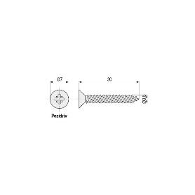 TORNILLO MADERA CABEZA PLANA POZIDRIV 3,5-50 +++ (CAJA 100)