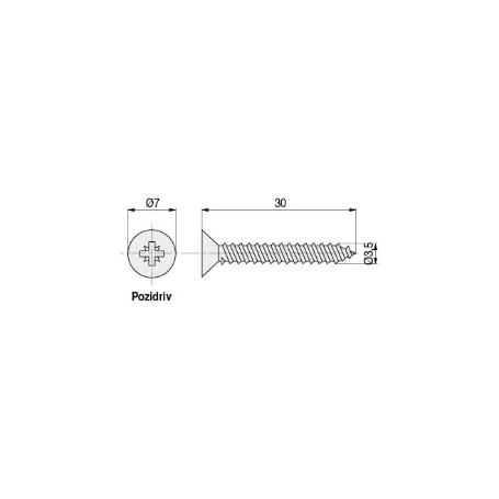 TORNILLO MADERA CABEZA PLANA POZIDRIV 3,5-50 +++ (CAJA 100)