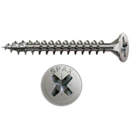 TORNILLO ROSCA MADERA CABEZA PLANA POZIDRIV SPAX INOXIDABLE LARGO 16MM DIÁMETRO 3.5MM (CAJA 1000)