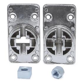 JUEGO CAZOLETAS ZMK PLATA MATE P/ENDEREZA  (PLACA SUPERIOR + PLACA INF. + 2XTUERCA)