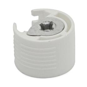 SOPORTE CAZOLETA EXCÉNTRICA BIBO Ø20 ESPESOR 25 PLÁSTICO, BLANCO