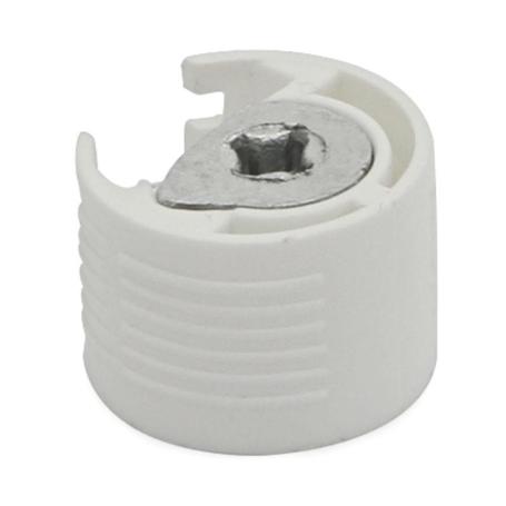 SOPORTE CAZOLETA EXCÉNTRICA BIBO Ø20 SP18 PLÁSTICO, BLANCO