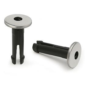 CASQUILLO ARPON EMBUTIR, DE PLÁSTICO MECANISMO PARA SOFA ZEPA   CON TAPA EMBELLECEDORA INOX.