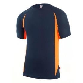 CAMISETA TECNICA BICOLOR  CALPI  MANGA CORTA VARIOS COLORES TALLA S-XXL ROPA BICOLOR MARINO NARANJA TALLA L