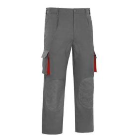 PANTALON MULTIBOLSILLO BICOLOR REFORZADO TALLA 38-64 ROPA BICOLOR GRIS ROJO TALLAJE TALLA 46