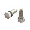 PIE NIVELADOR REGULABLE TRIPLO M6X24 BLANCO  TUERCA + TORNILLO M6-24 + TAPON BLANCO