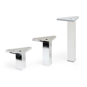 PATA ALUMINIO CROMADO VILLA C30 H180 CON TACO CON BASE SUPERIOR TRIANGULO (CAJA 4)