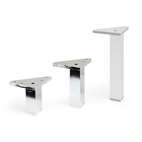 PATA ALUMINIO CROMADO VILLA C30 H180 CON TACO CON BASE SUPERIOR TRIANGULO (CAJA 4)