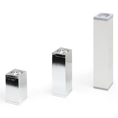 PATA ALUMINIO PLATA MATE IBERIA 40X40 H200 (CAJA 4)