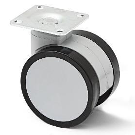 RUEDA GIRATORIA DUNCAN D65 H81 PLÁSTICO GRIS SIN FRENO FRENO SIN FRENO
