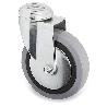 RUEDA GIRATORIA JADE PLUS ARO DE GOMA Ø100 TP ZINCADO PASANTE 10MM ANTIHILO Y DOBLE HILERA BOLAS