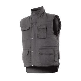 CHALECO MULTIBOLSILLO ACOLCHADO EXTERIOR 100% POLIESTER INTERIOR GUATA VARIOS COLORES TALLAS S-XXL COLOR ROPA GRIS 