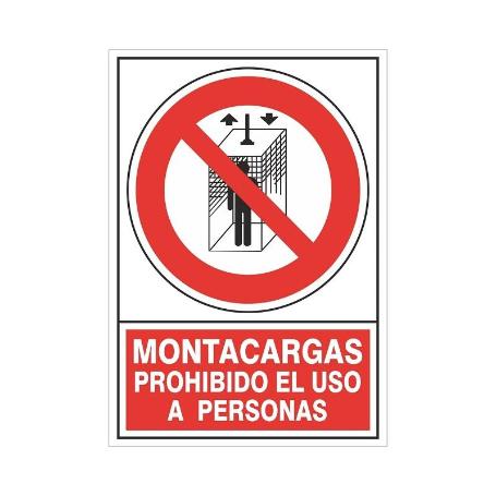 SEÑAL 428 PLAST.295X210MONT.PR.US.PERS MONTACARGAS PROHIBIDO EL USO A PERSONAS