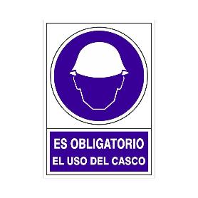 SEÑAL 600 ADHESIVA 105X74OBLI.USO CASC ES OBLIGATORIO EL USO DEL CASCO