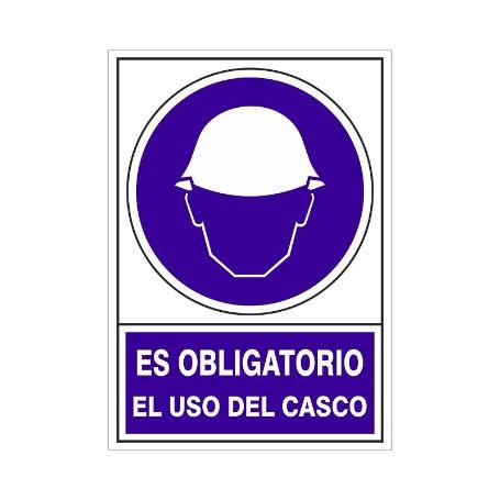 SEÑAL 600 PLAST.420X297 OBLI.USO CASCO ES OBLIGATORIO EL USO DEL CASCO