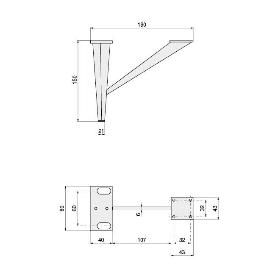 PATA METALICA YANINA H150 CROMO ACABADO NEGRO