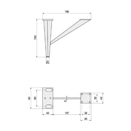 PATA METALICA YANINA H150 CROMO ACABADO NEGRO