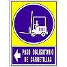 SEÑAL 658 PLAST.295X210P.OBL.CARRETIZD PASO OBLIGATORIO DE CARRETILLAS IZQUIERDA