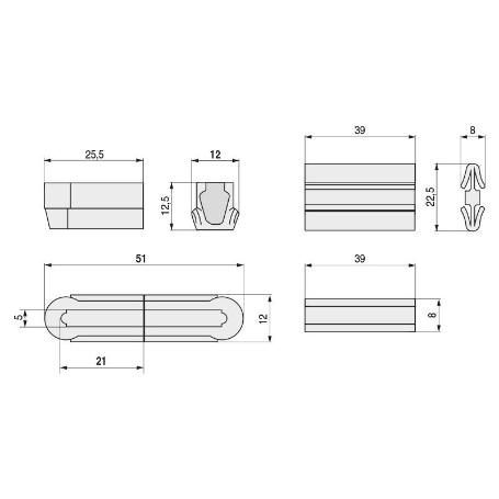 CONECTOR OVVO FIJO 1240 12X51(2 KITS) TABLERO 19MM / 1 JUEGO-2 KITS KITS 100 KITS TIPO DESMONTABLE
