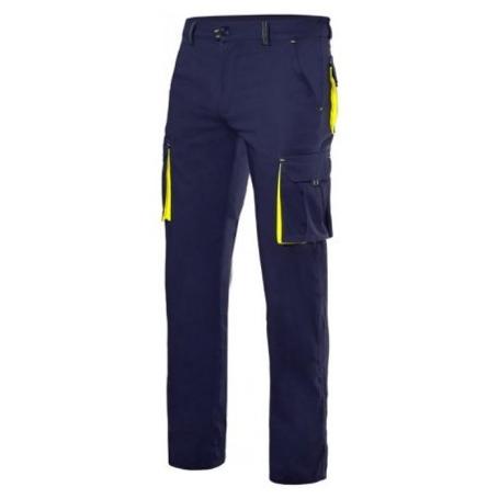 PANTALON STRETCH MULTIBOLSILLO BICOLOR ROPA BICOLOR MARINIO AMARLL TALLAJE TALLA 48