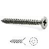 TORNILLO ROSCA MADERA CABEZA PLANA POZIDRIV INOXIDABLE DIN 7505-A LARGO 50NM DIÁMETRO 3.5MM (CAJA 1000)