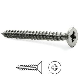 TORNILLO ROSCA MADERA CABEZA PLANA POZIDRIV INOXIDABLE DIN 7505-A LARGO 30MM DIÁMETRO 4MM (CAJA 1000)